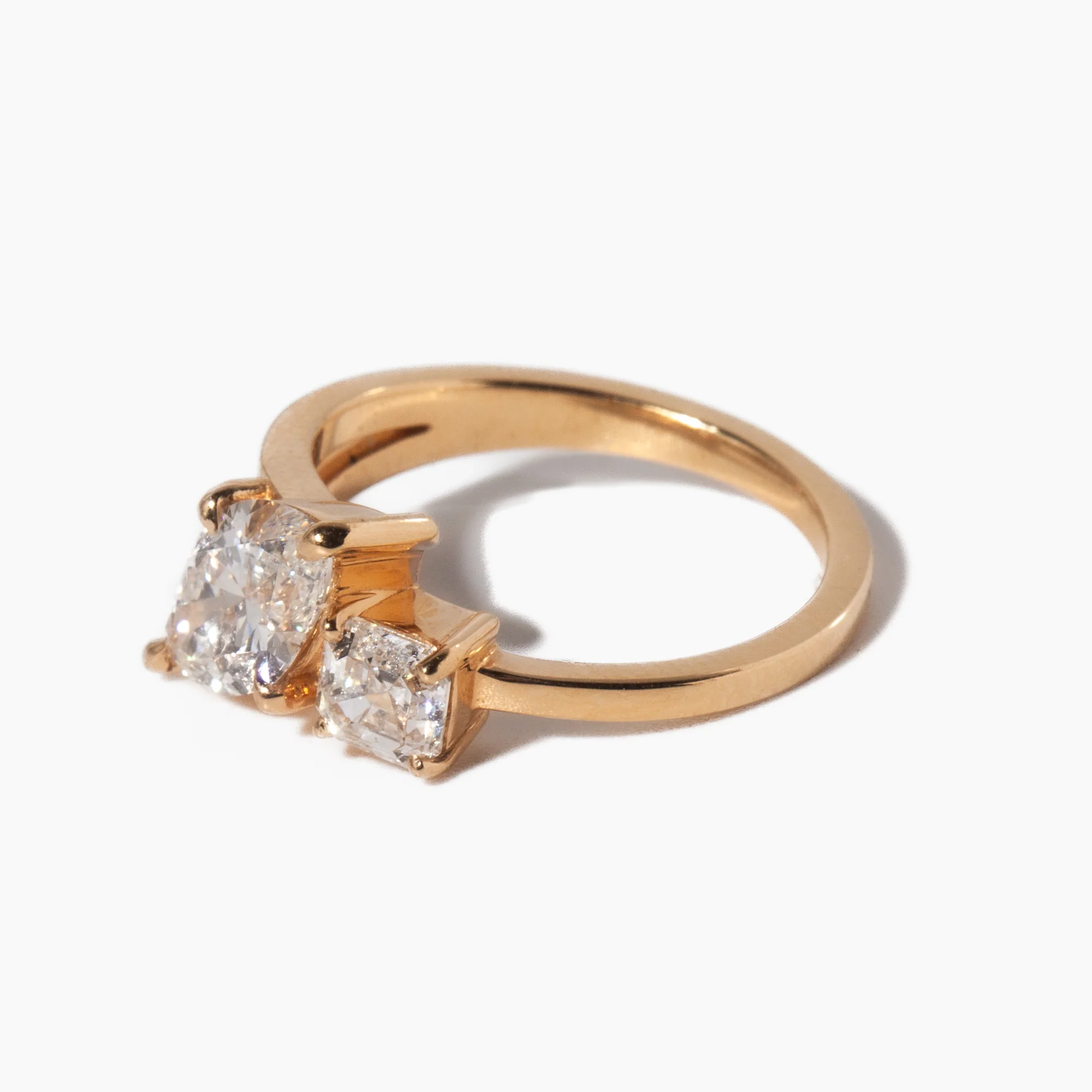 1.28 ct Lab-Grown Marquise & Asscher Maisonette Ring - Image 3