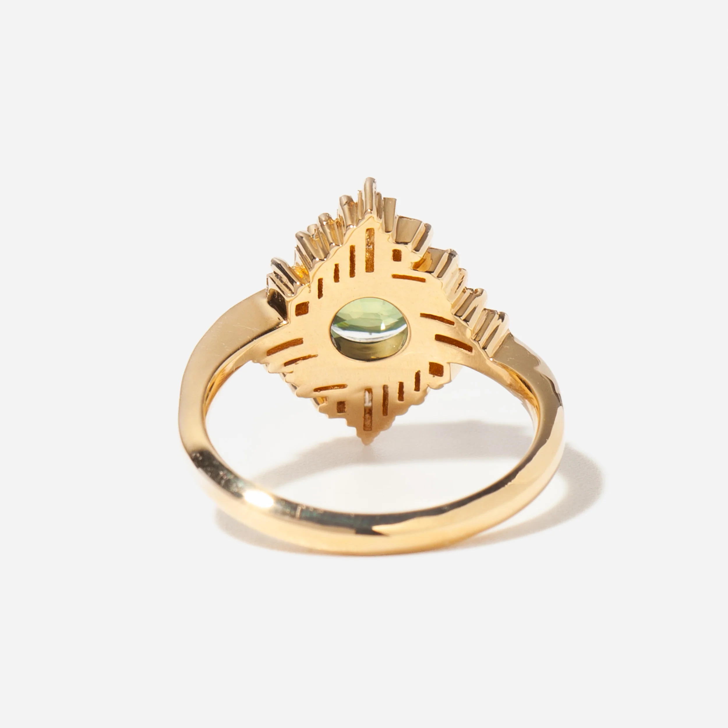 1.47 ct Oasis Parti Sapphire & Baguette Diamond Engagement Ring - Image 3