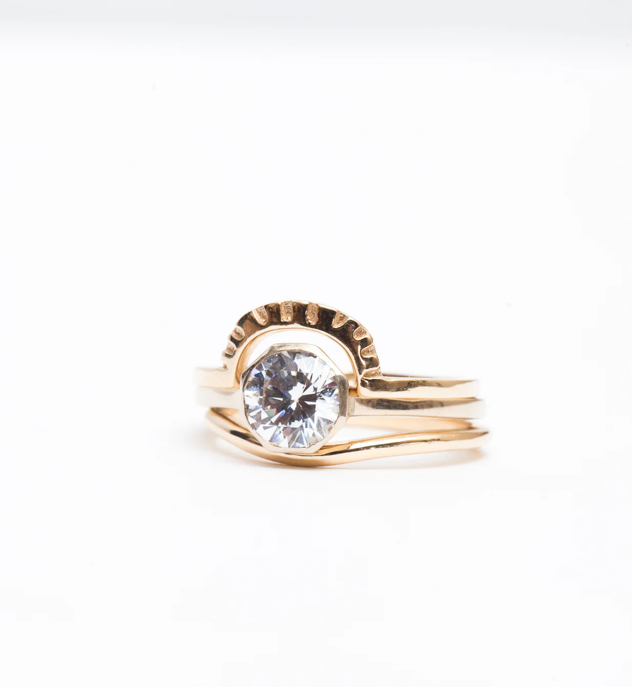 Allium Octad Diamond Ring with Notch - Image 5
