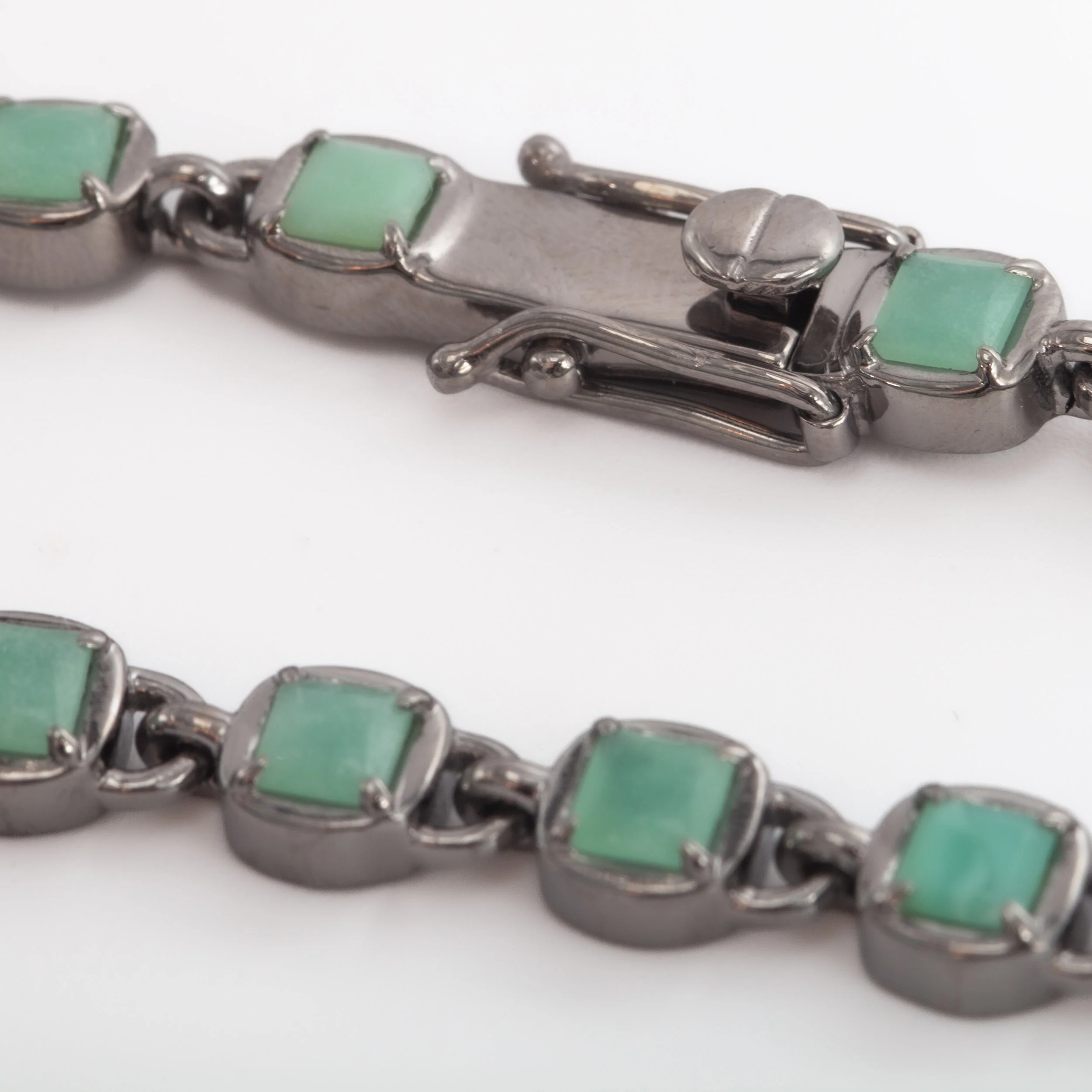 Chrysoprase 3D Tile Chain Bracelet - Image 3