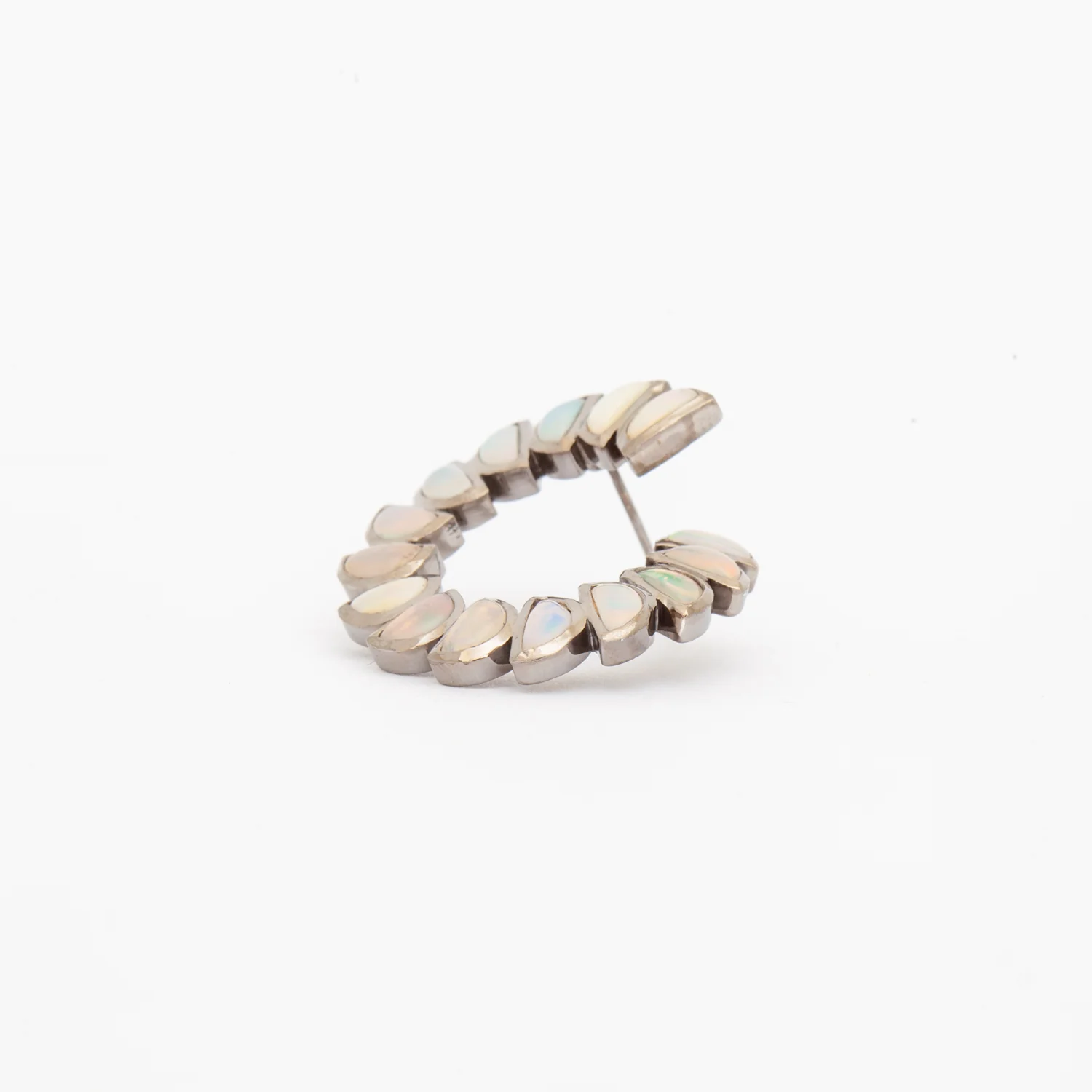 Ethiopian Opal Marabou Bypass Hoops - Image 4