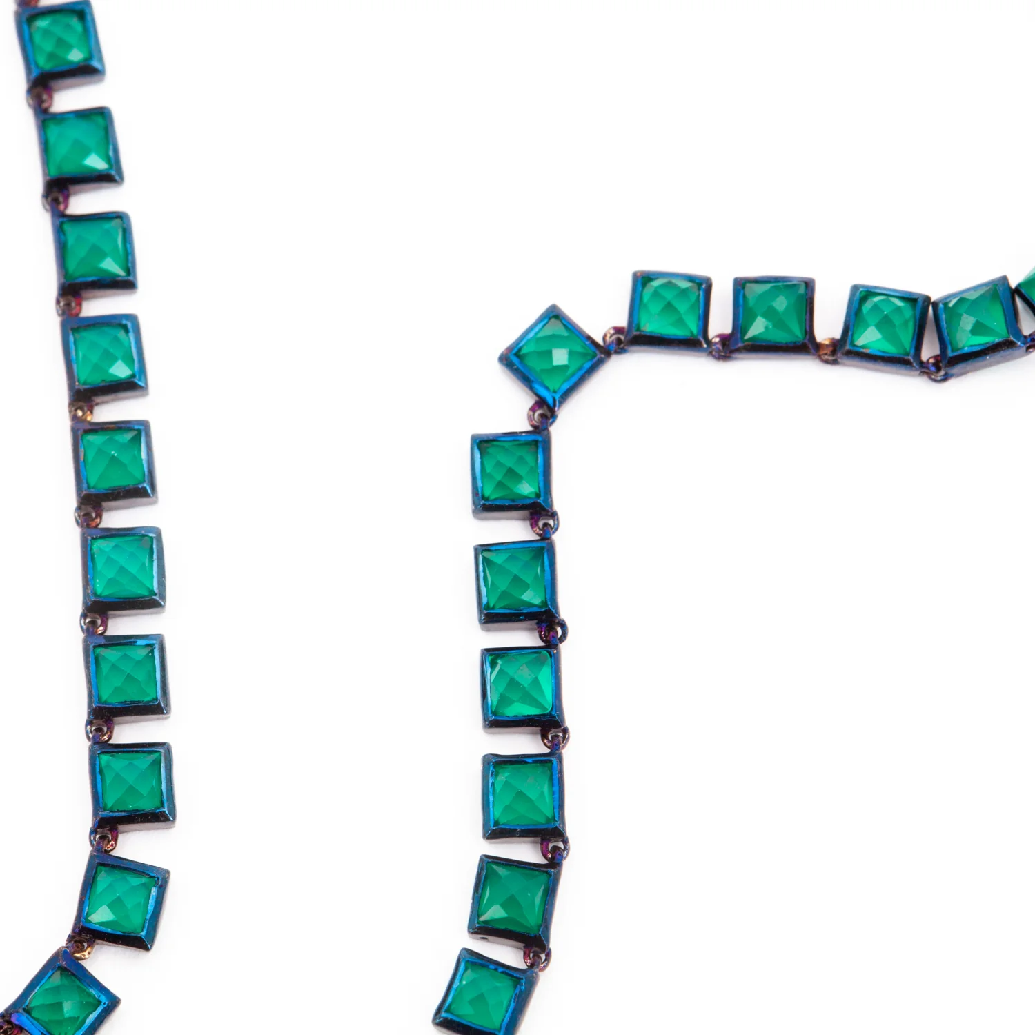 Green Onyx Mini Tile Riviere Necklace - Image 4