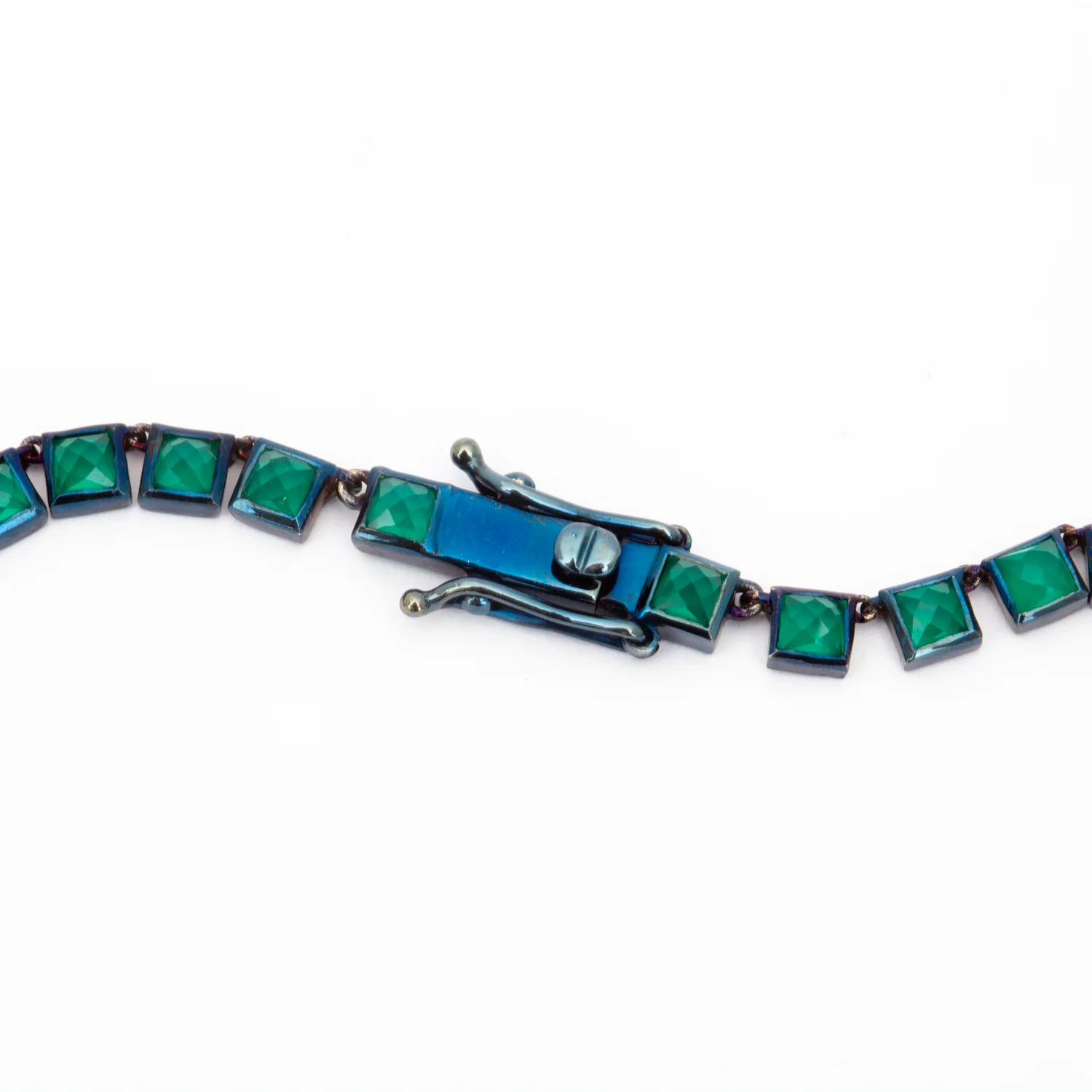Green Onyx Mini Tile Riviere Necklace - Image 5