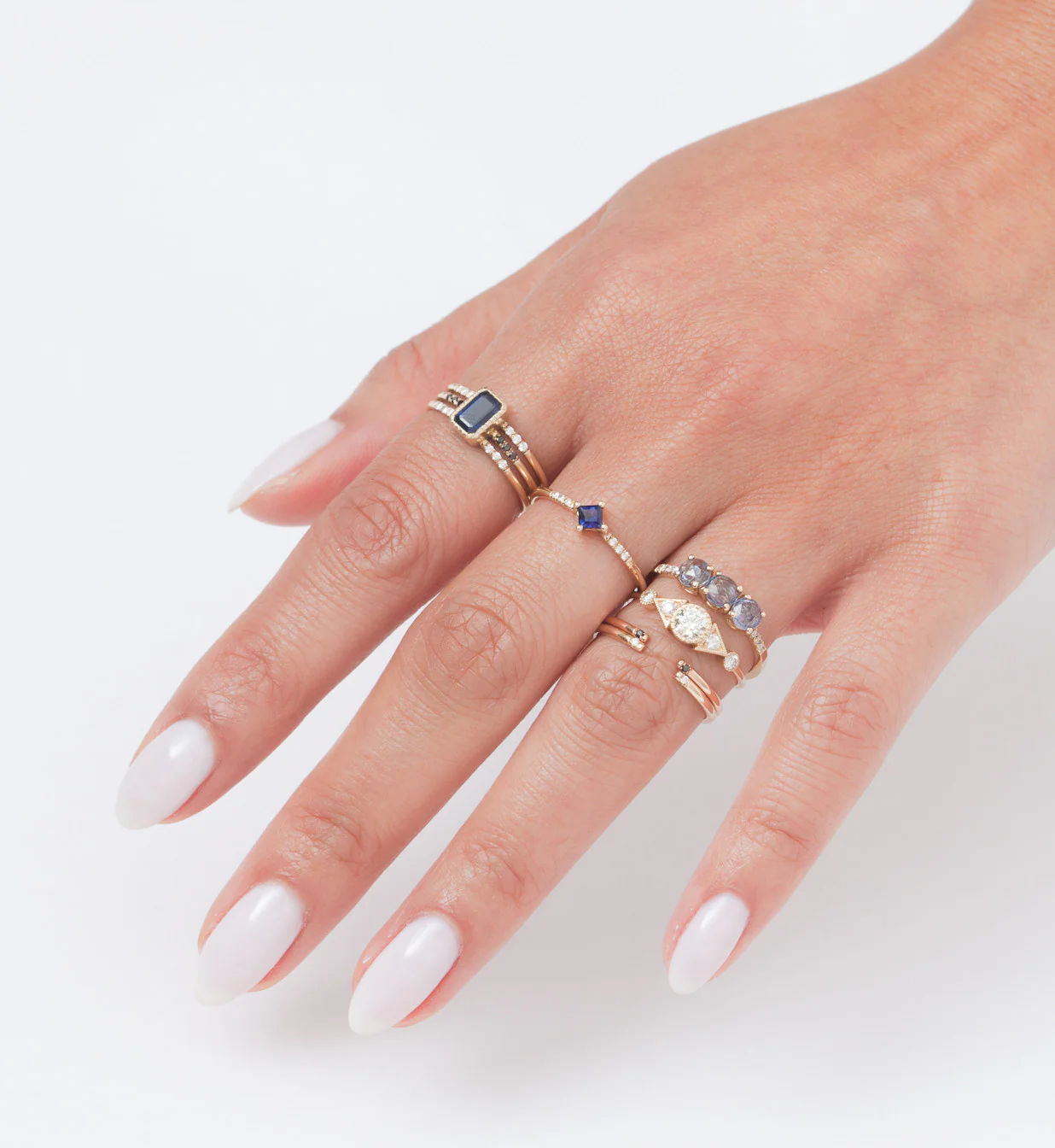 Black Two Diamond Cuff Ring - Image 3