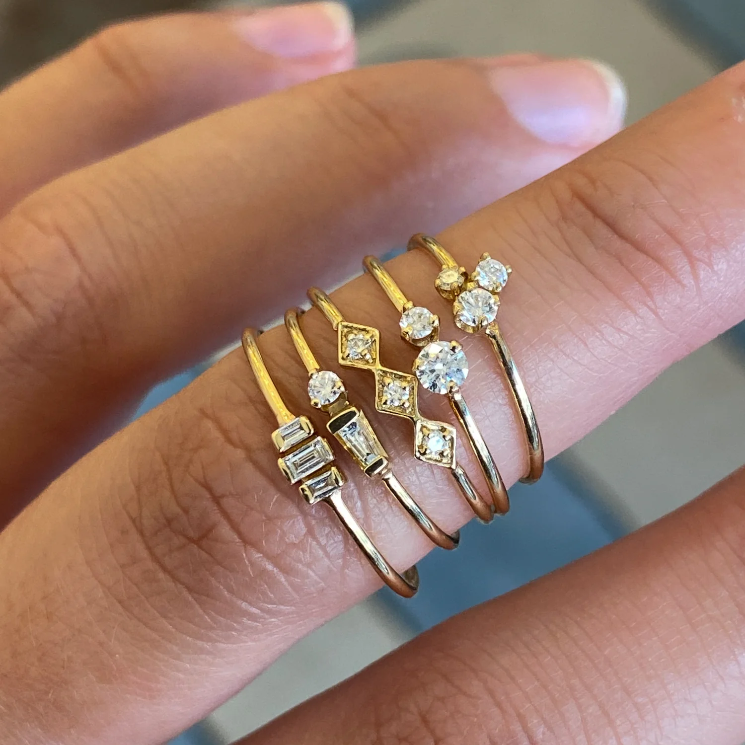 Tapered Baguette & Prong Diamond Ring - Image 5