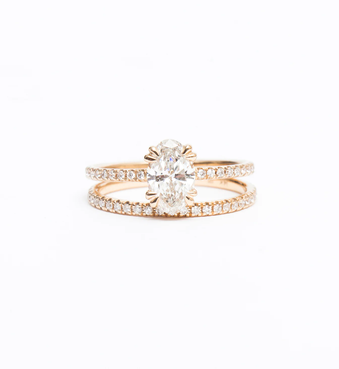 White Diamond Eleonore Three-Quarter Pavé Band - Image 3