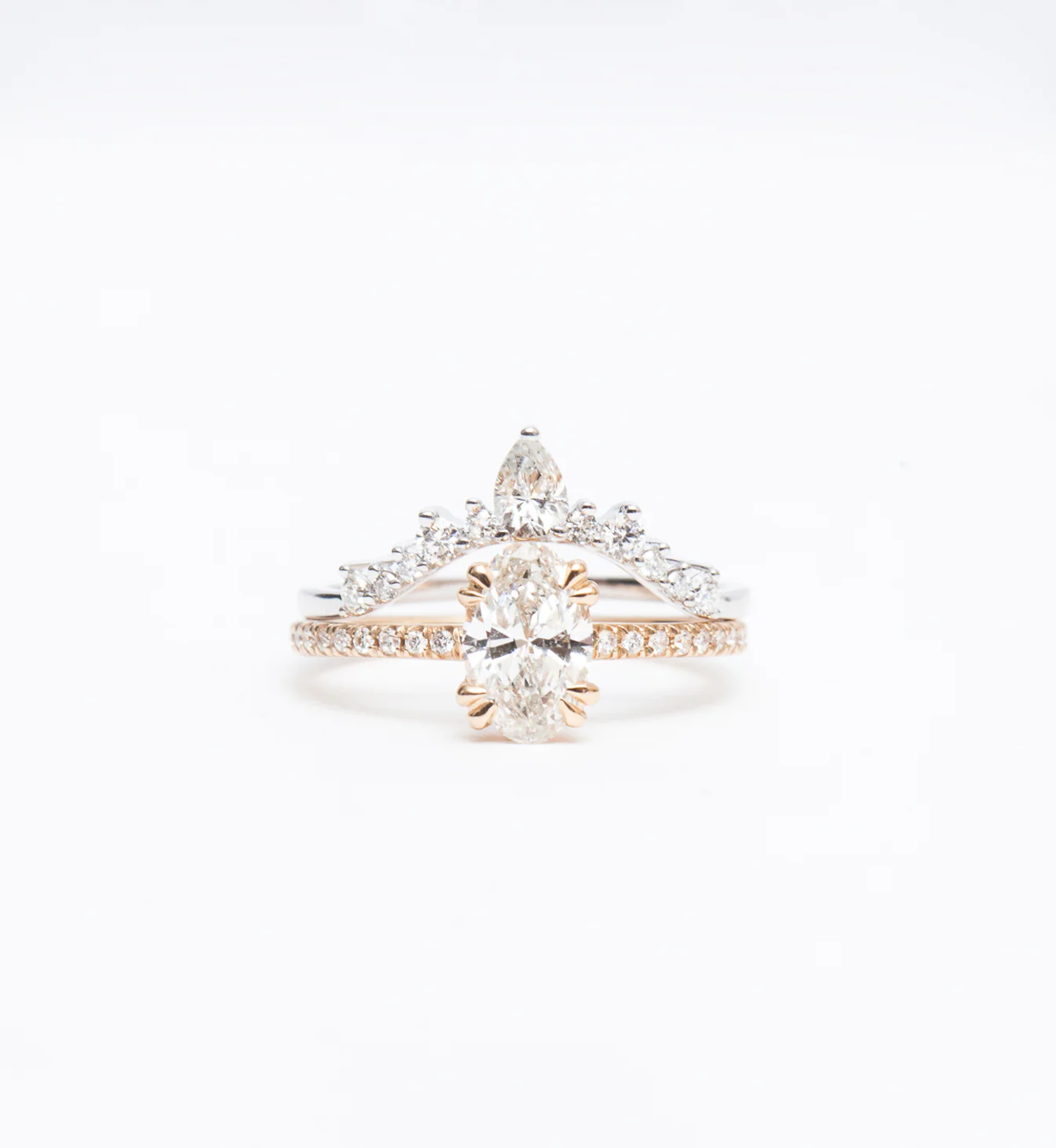 White Diamond Pear Celestine Band - Image 4