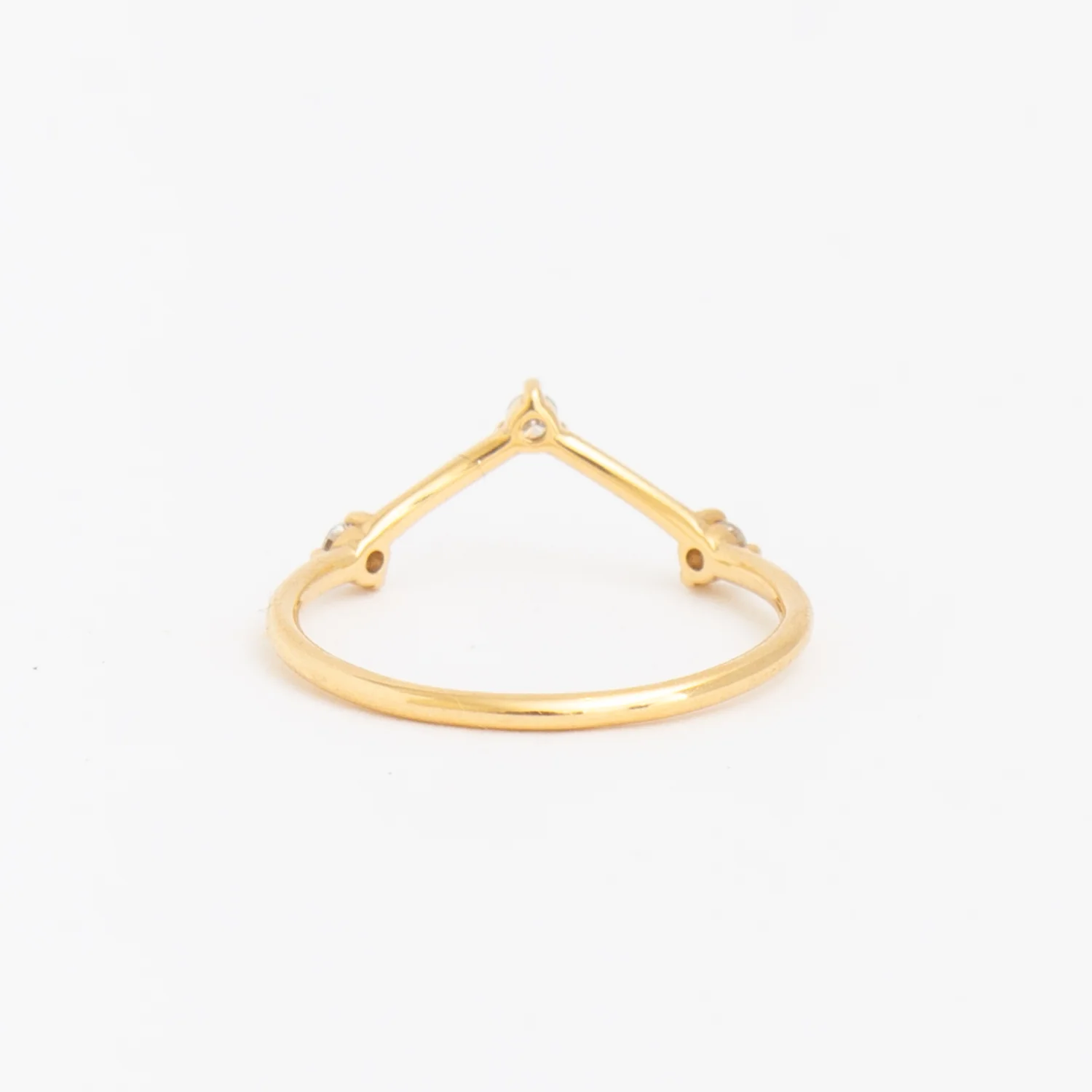 White Diamond Three-Step Triangle Ring - Image 4